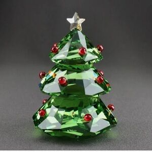 “Retired” Swarovski Green and Red Crystal Tree Figurine